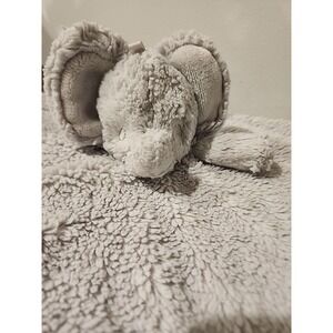 Oobles‎ Plush Elephant Rattle Gray Security Blanket Lovey 15" X 15"